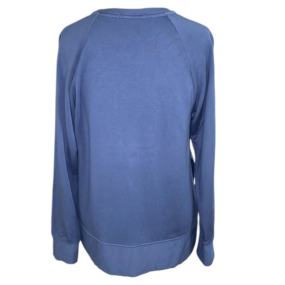 Stateside Softest Fleece Raglan Side Slit Sweatshirt in Club Blue Size XS - Picture 8 of 11